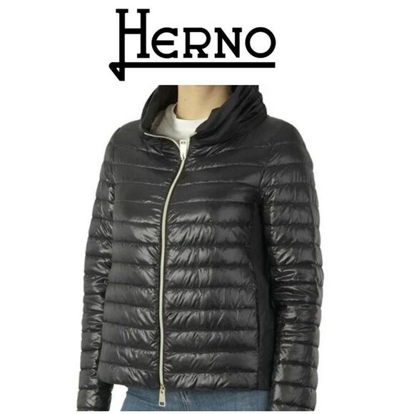 Herno Women’s Italian down padding Black Jacket Size 40 - Picture 1 of 15